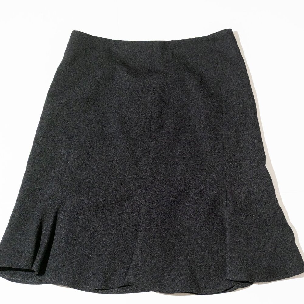 Searle Black Flared Wool-Blend Skirt – Lined, Classic Fit, Size 8